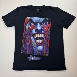 Batman DC Comics‎ The Joker T-Shirt Size M Black Graphic Tee Villain 100% Cotton